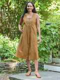 April Cornell Beatrix Pinafore Dress - Sepia