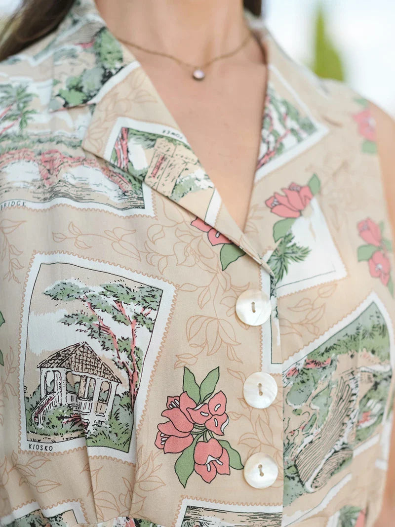 April Cornell Postcard Dress - Antique