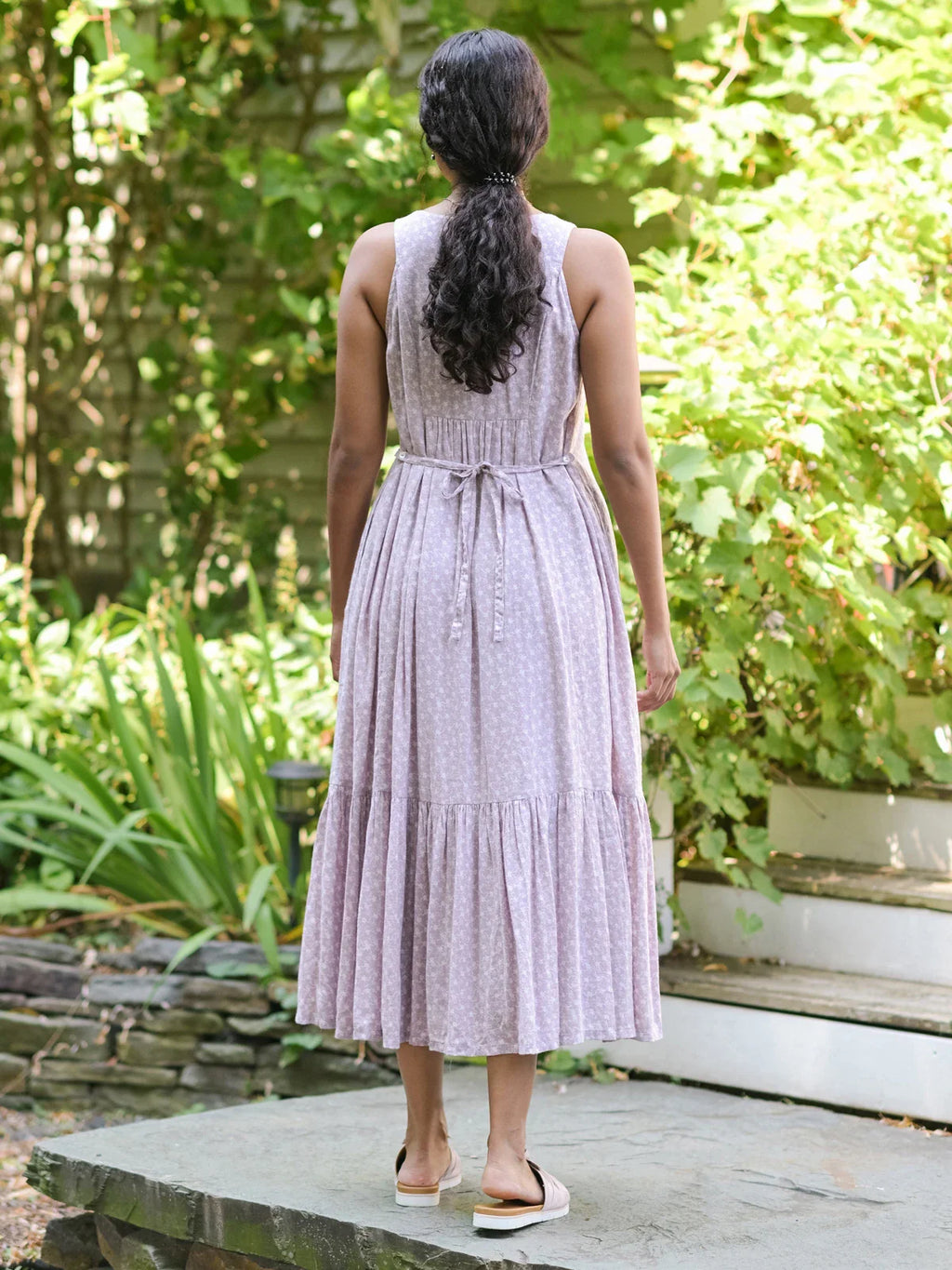 April Cornell Willa Rose Embroidered Dress - Amethyst