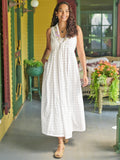 April Cornell Charlotte Check Embroidered Dress - Plum Check