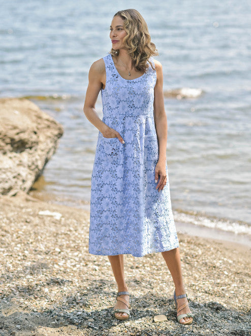April Cornell Ariel's Eyelet Porch Dress - Blue