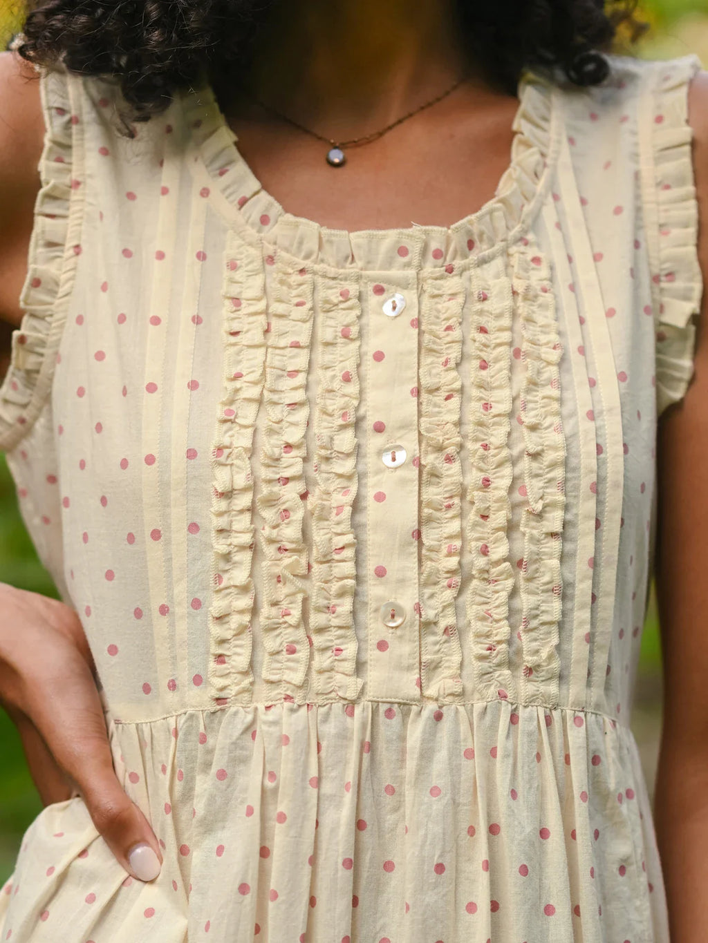 April Cornell Candy Dot Porch Dress - Cream