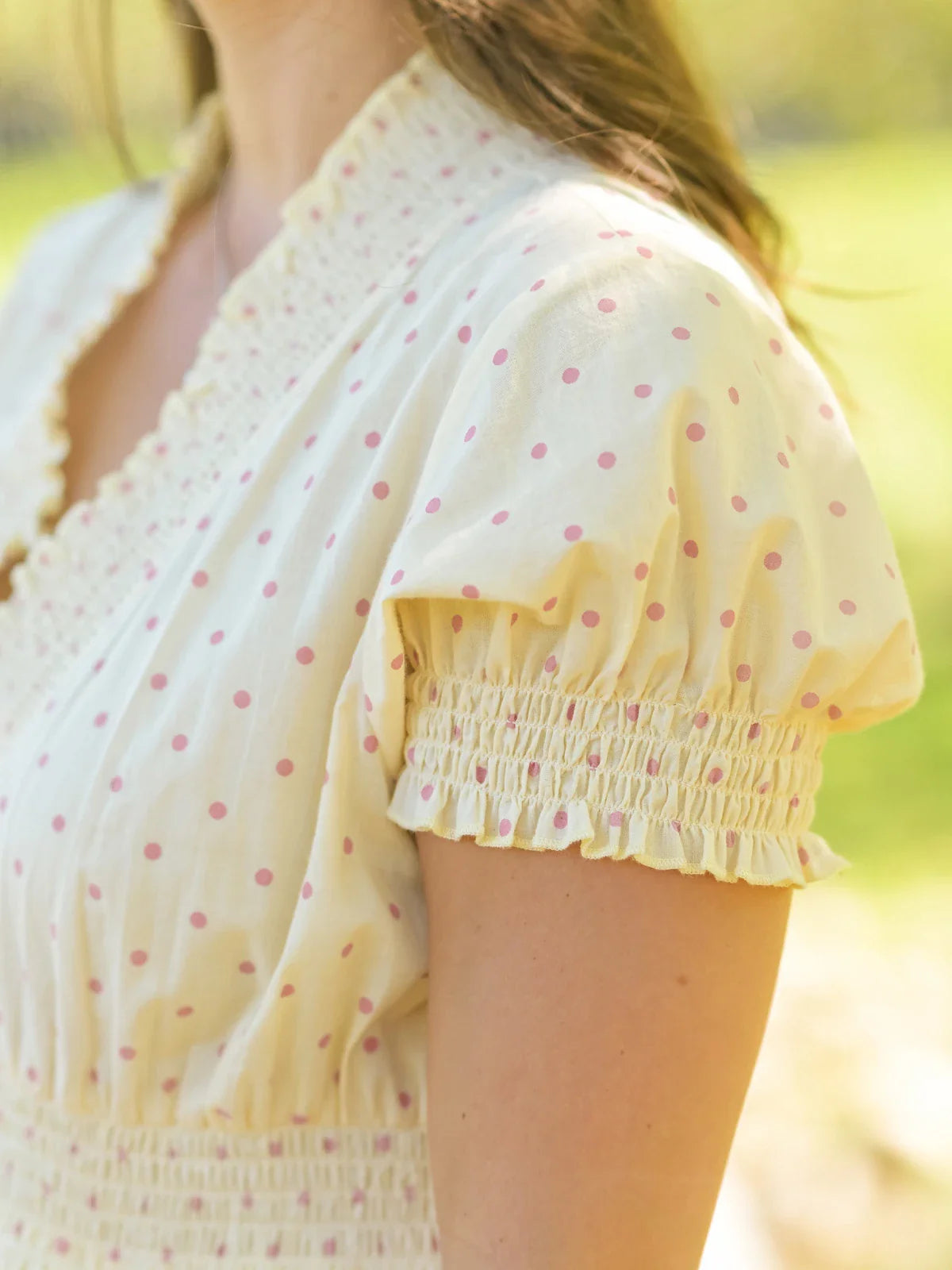 April Cornell Candy Dot Short Dress - Cream