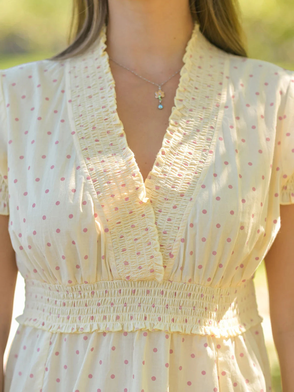 April Cornell Candy Dot Short Dress - Cream