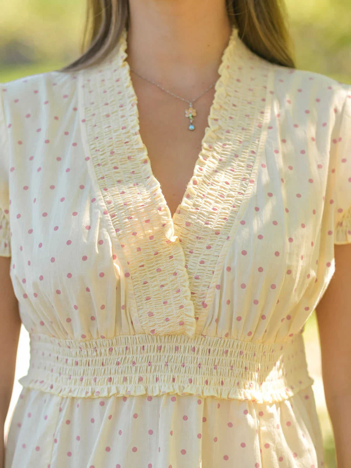 April Cornell Candy Dot Short Dress - Cream