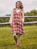 April Cornell Brick Road Plaid Short Dress