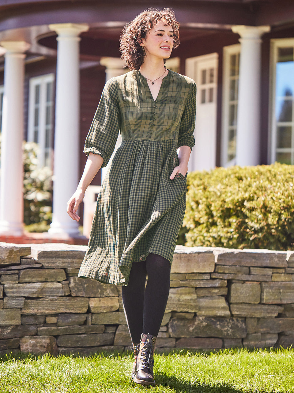April Cornell Backwoods Check Dress