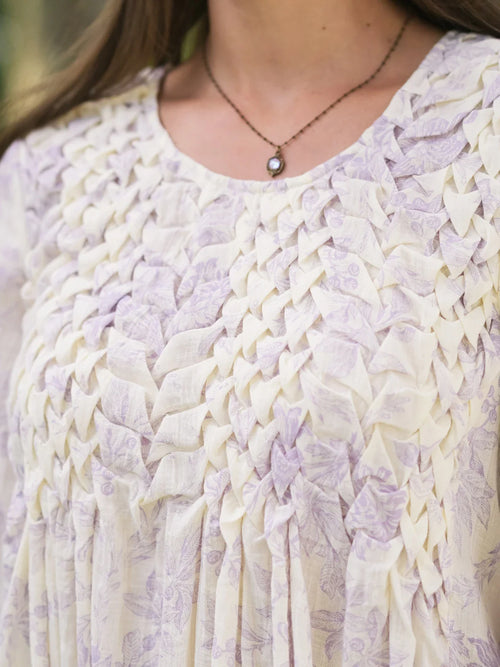 April Cornell Felicity Artisan Dress - Ecru Amethyst