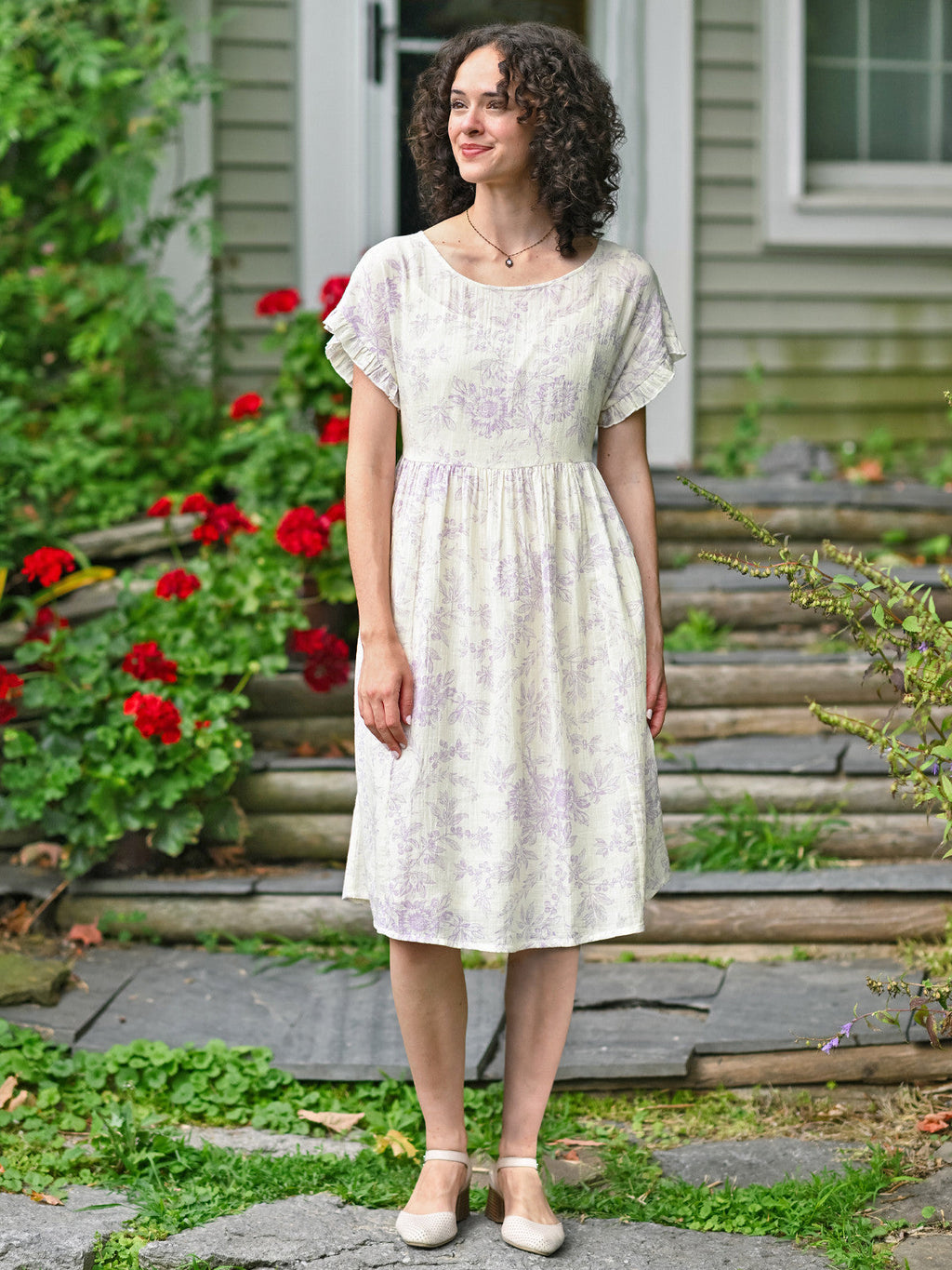 April Cornell Felicity Dress - Ecru Amethyst