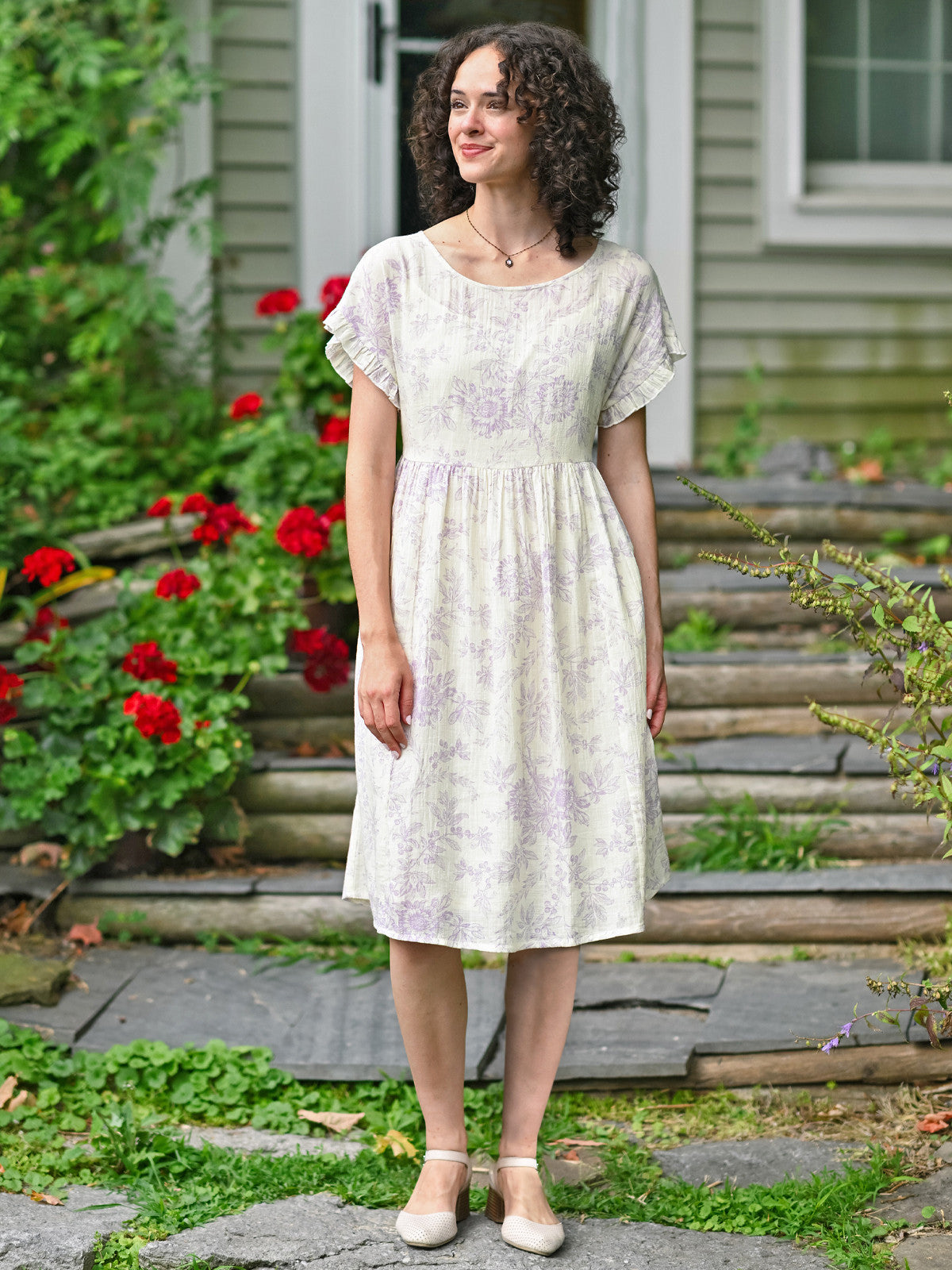 April Cornell Felicity Dress - Ecru Amethyst
