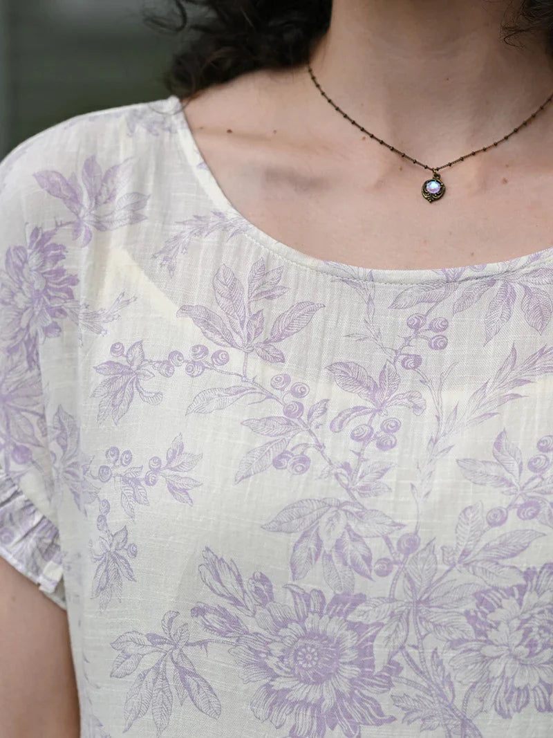 April Cornell Felicity Dress - Ecru Amethyst