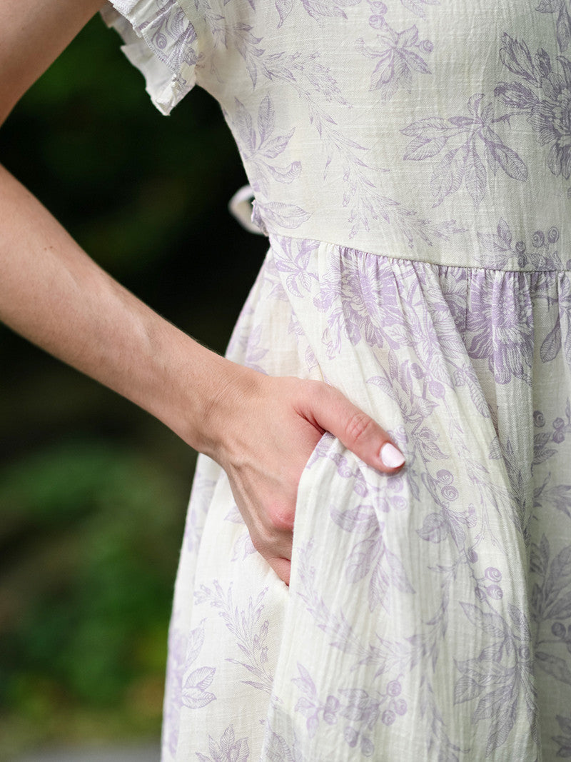 April Cornell Felicity Dress - Ecru Amethyst