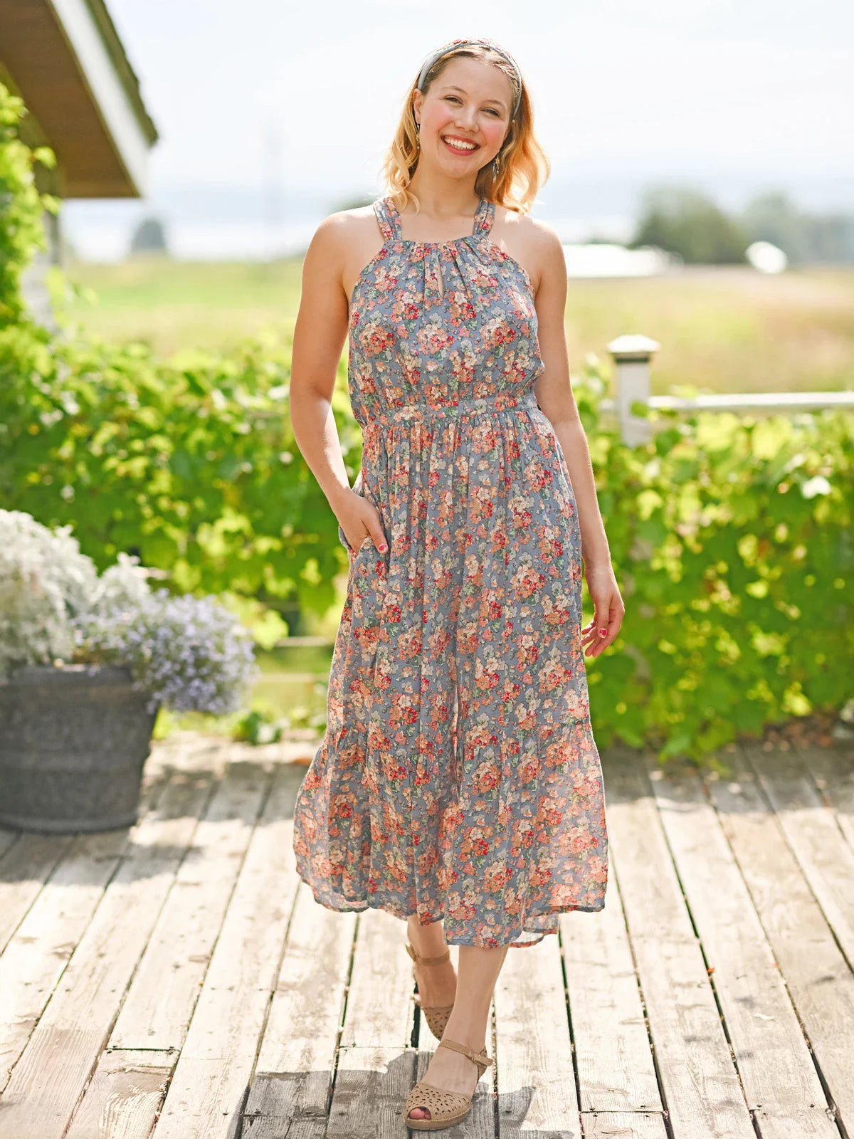 April Cornell Carolina Halter Dress - Slate