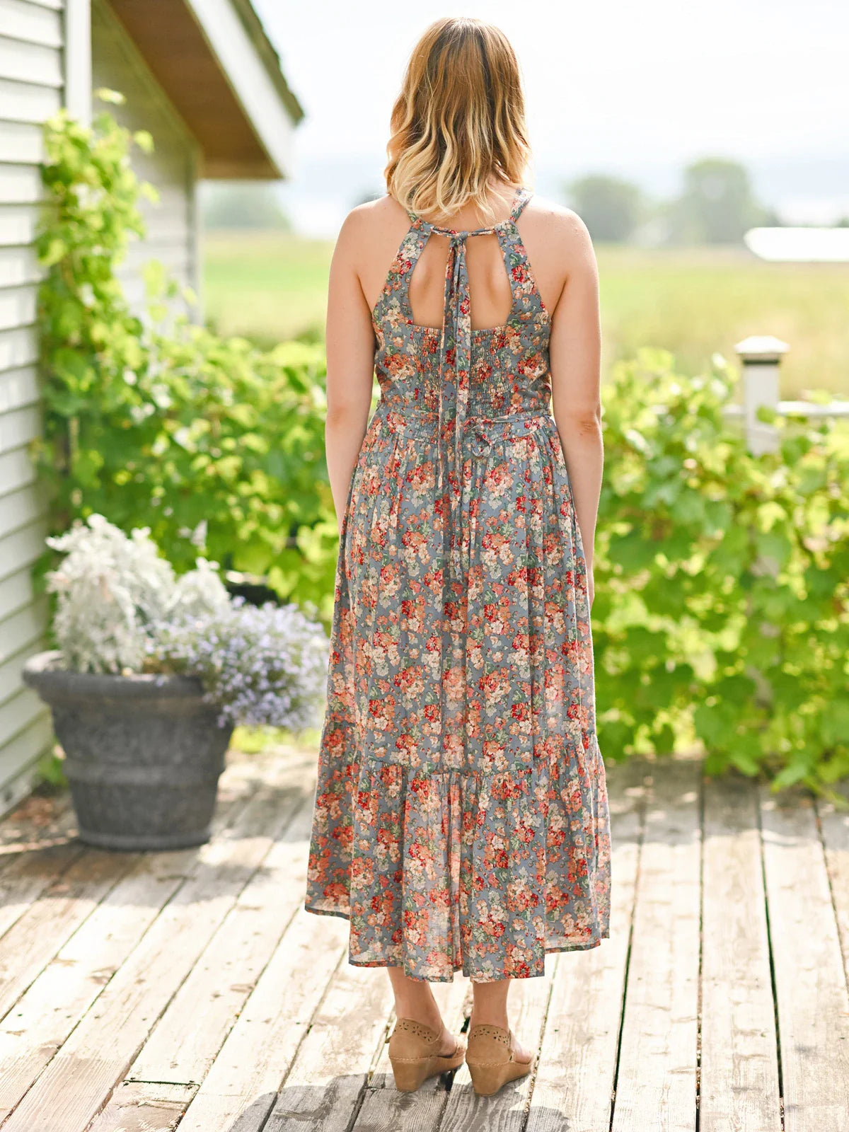 April Cornell Carolina Halter Dress - Slate