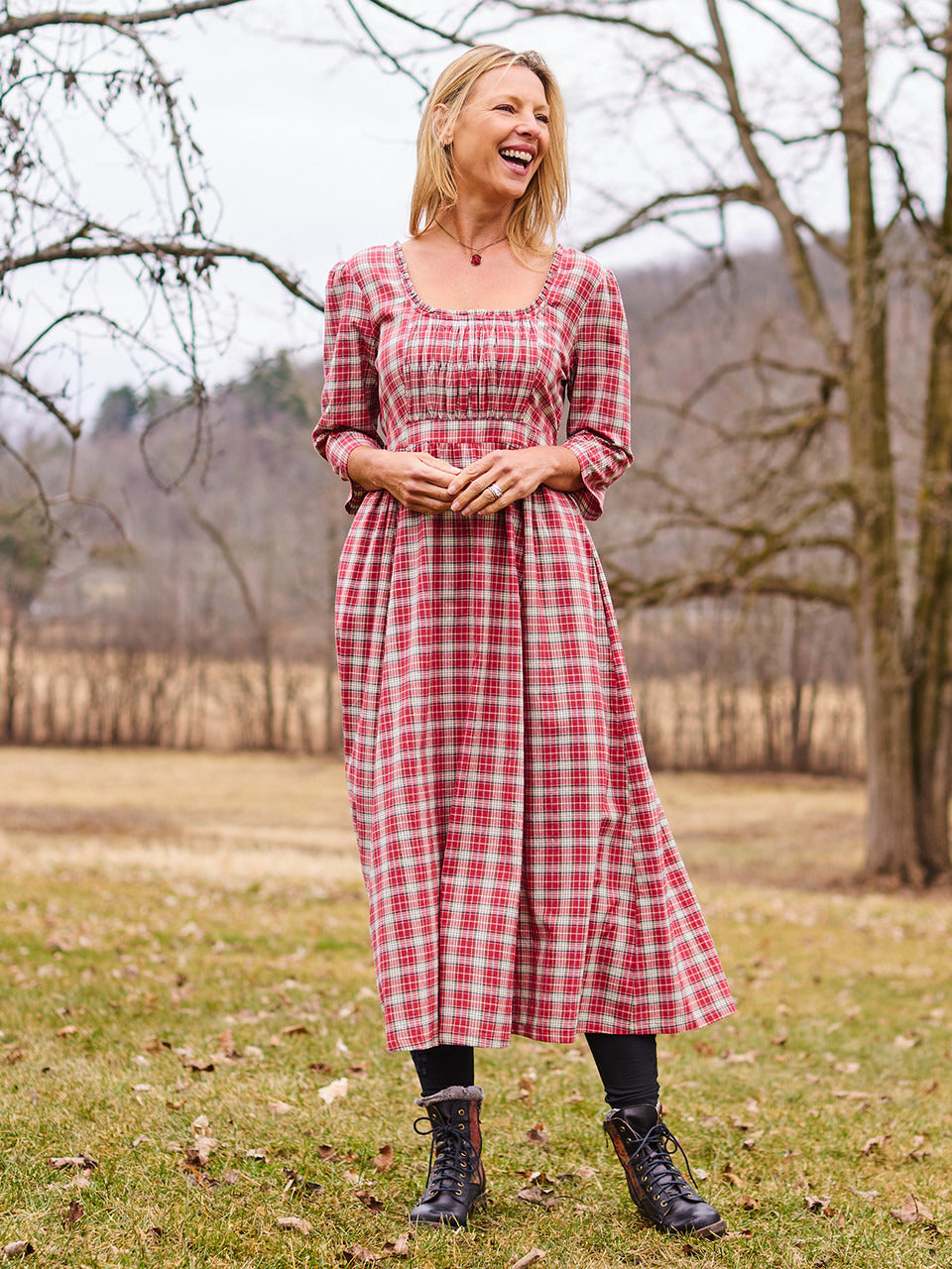 April Cornell Crumpet Plaid Dress