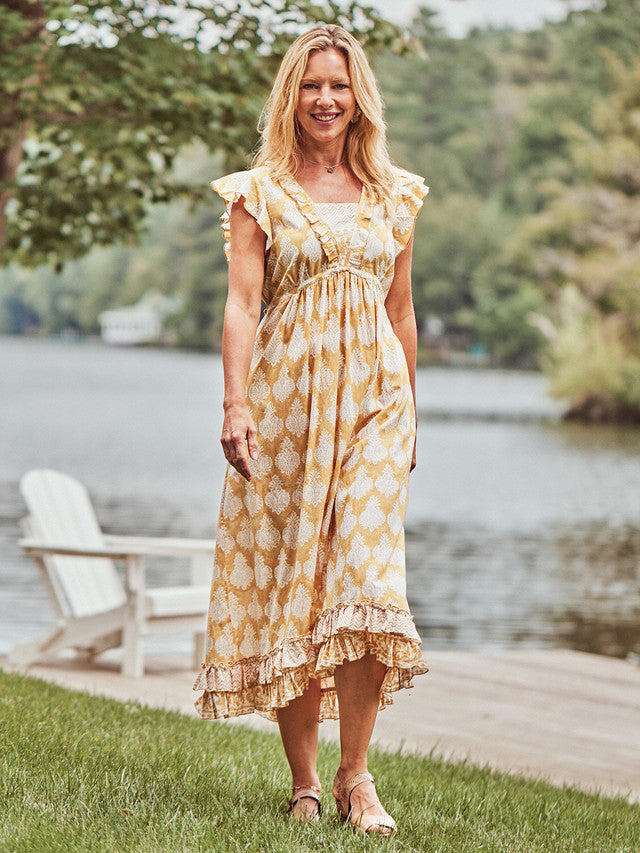 April Cornell Bonnie Blockprint Dress