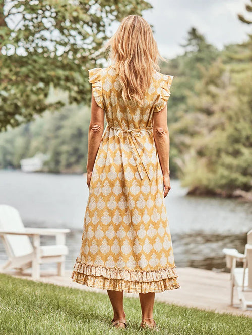 April Cornell Bonnie Blockprint Dress