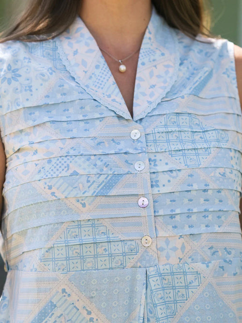 April Cornell Maddie's Medley Porch Dress - Light Blue