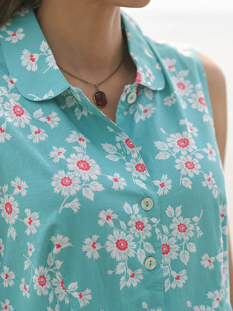 April Cornell Daisy Porch Dress - Aqua