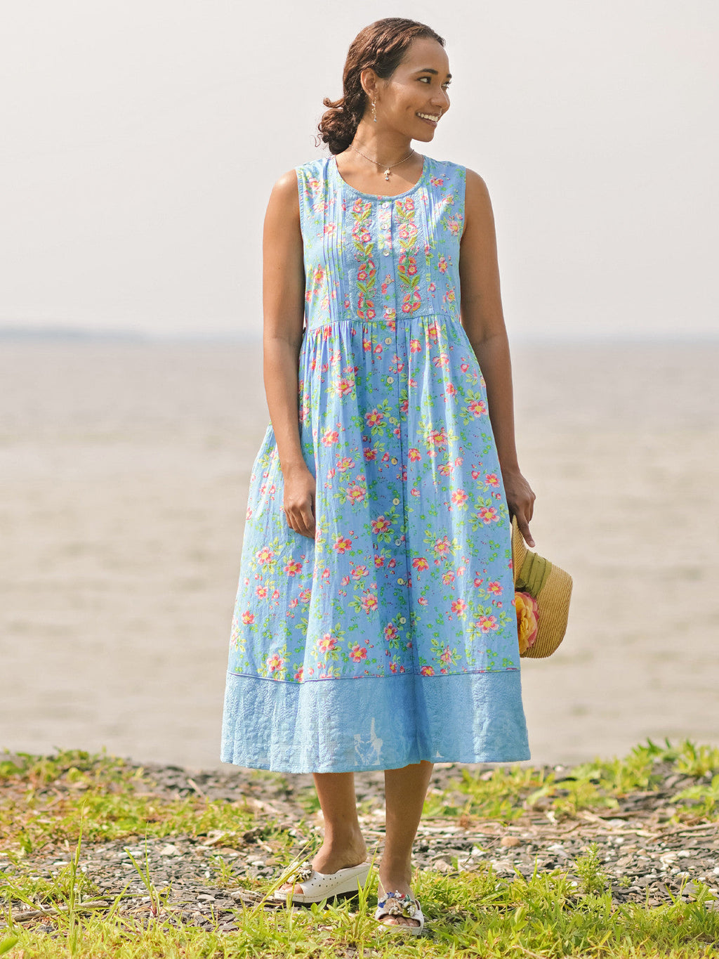 April Cornell Magnolia Porch Dress - Blue