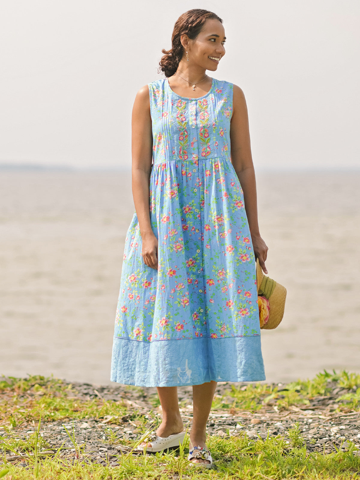 April Cornell Magnolia Porch Dress - Blue