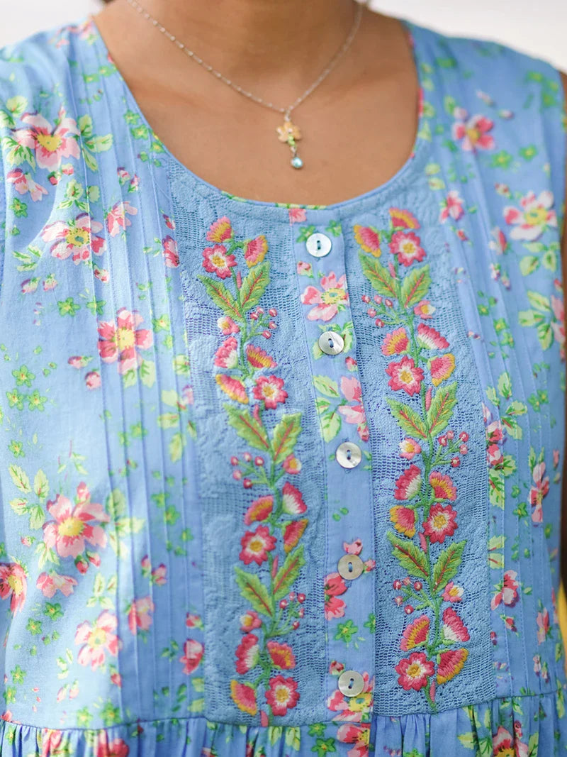 April Cornell Magnolia Porch Dress - Blue