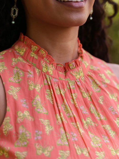 April Cornell Papillon Dress - Coral