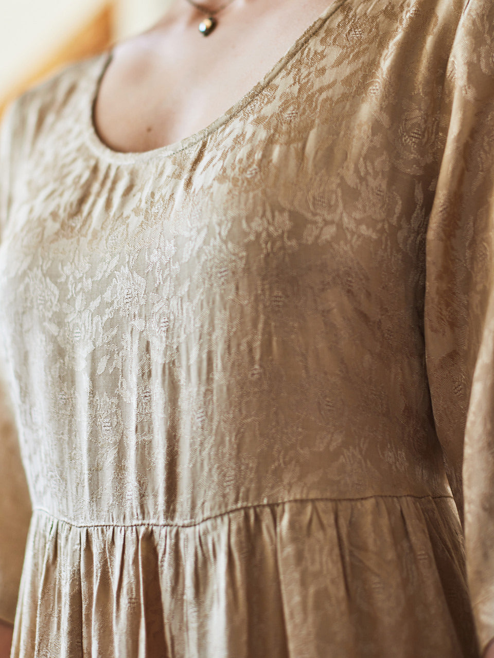 April Cornell Jacquard Court Dress - Biscuit