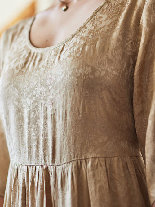 April Cornell Jacquard Court Dress - Biscuit