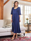 April Cornell Jacquard Court Dress - Navy