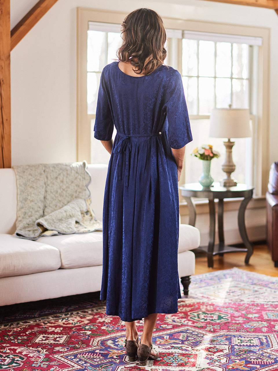 April Cornell Jacquard Court Dress - Navy