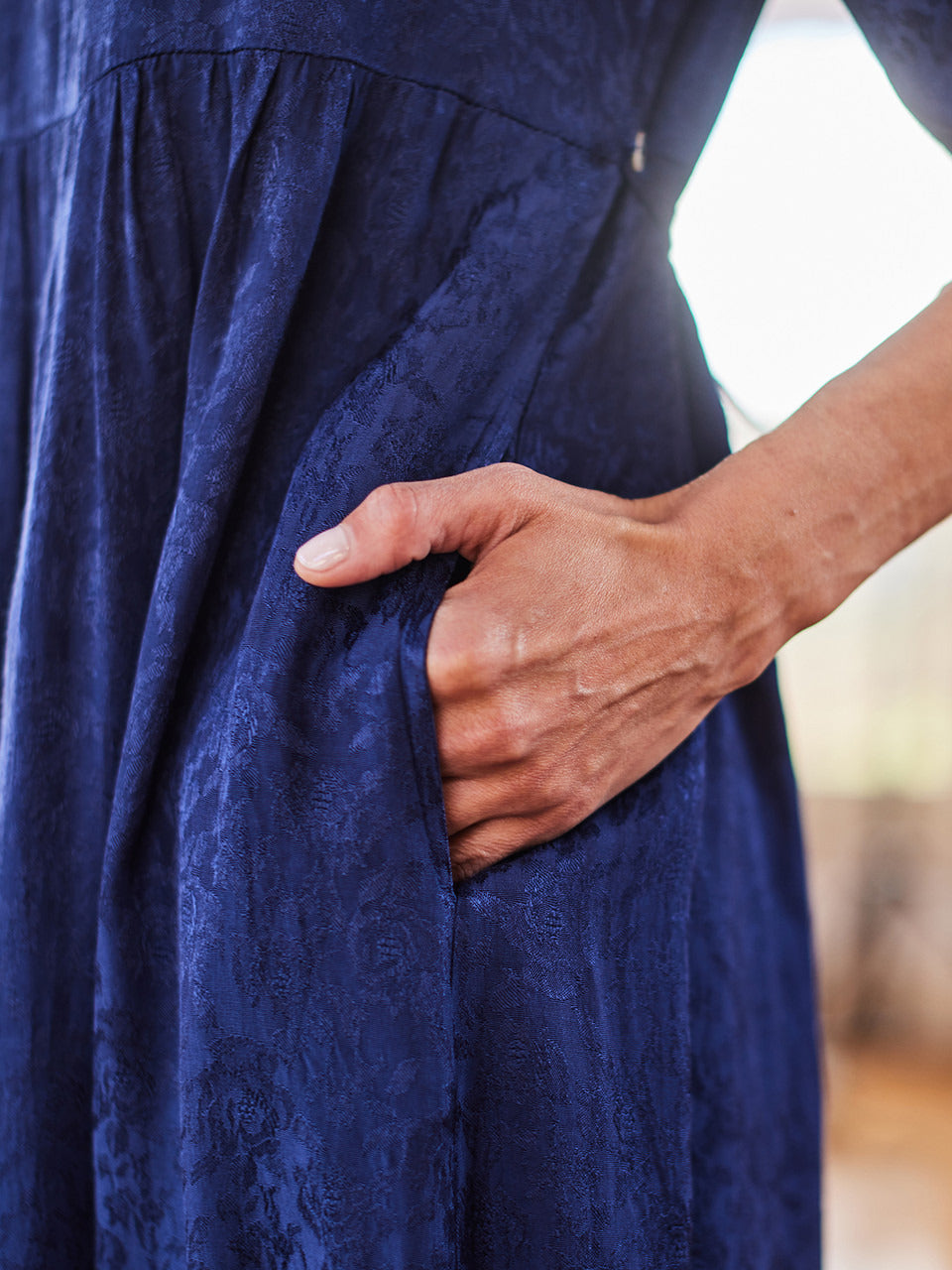 April Cornell Jacquard Court Dress - Navy