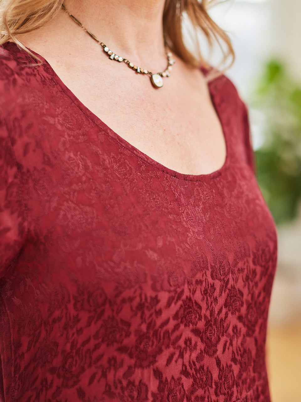 April Cornell Jacquard Court Dress - Rich Red