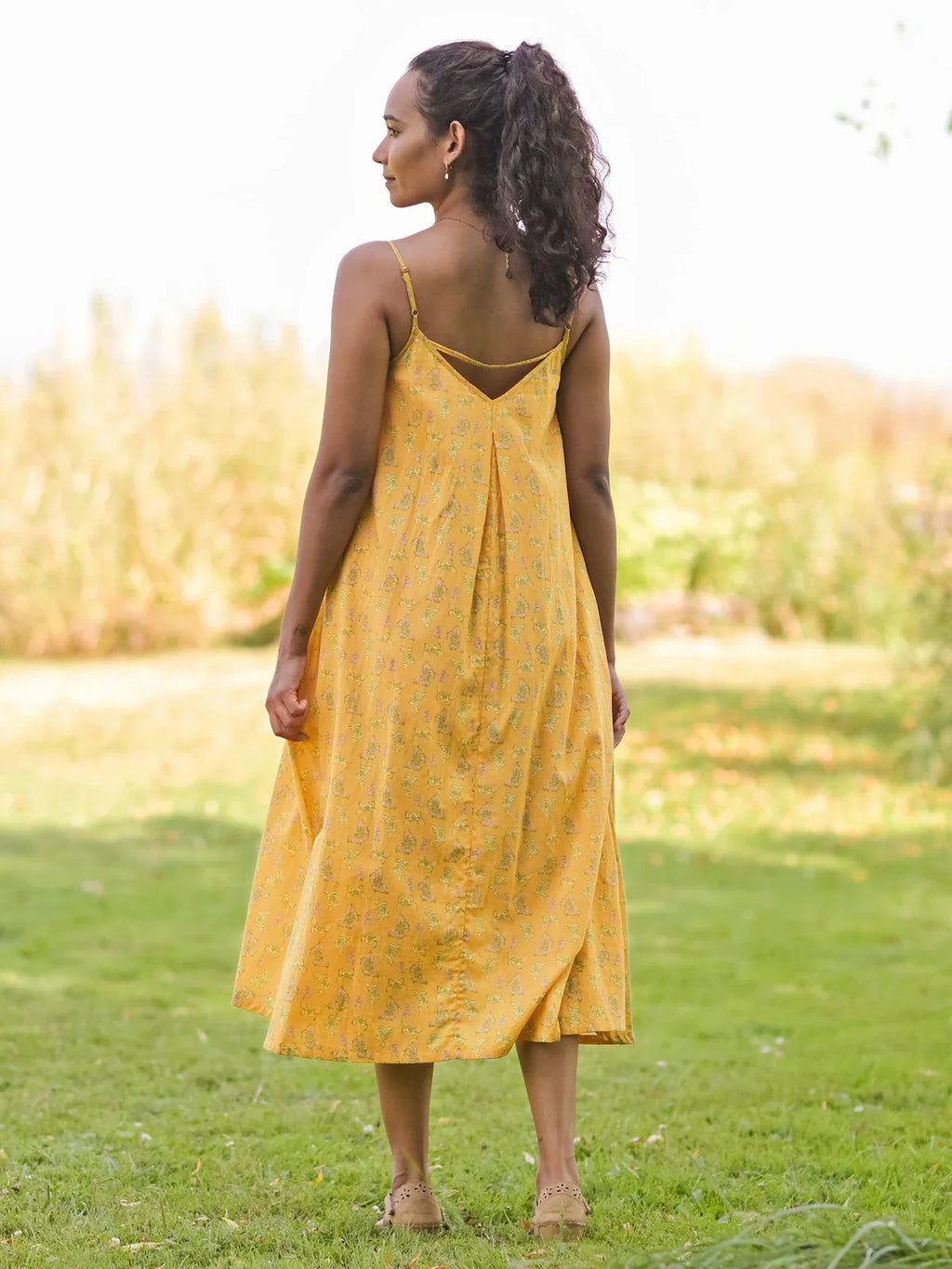 April Cornell Panama Butterfly Sundress - Dark Gold