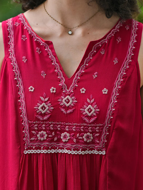 April Cornell Bollywood Dress - Raspberry