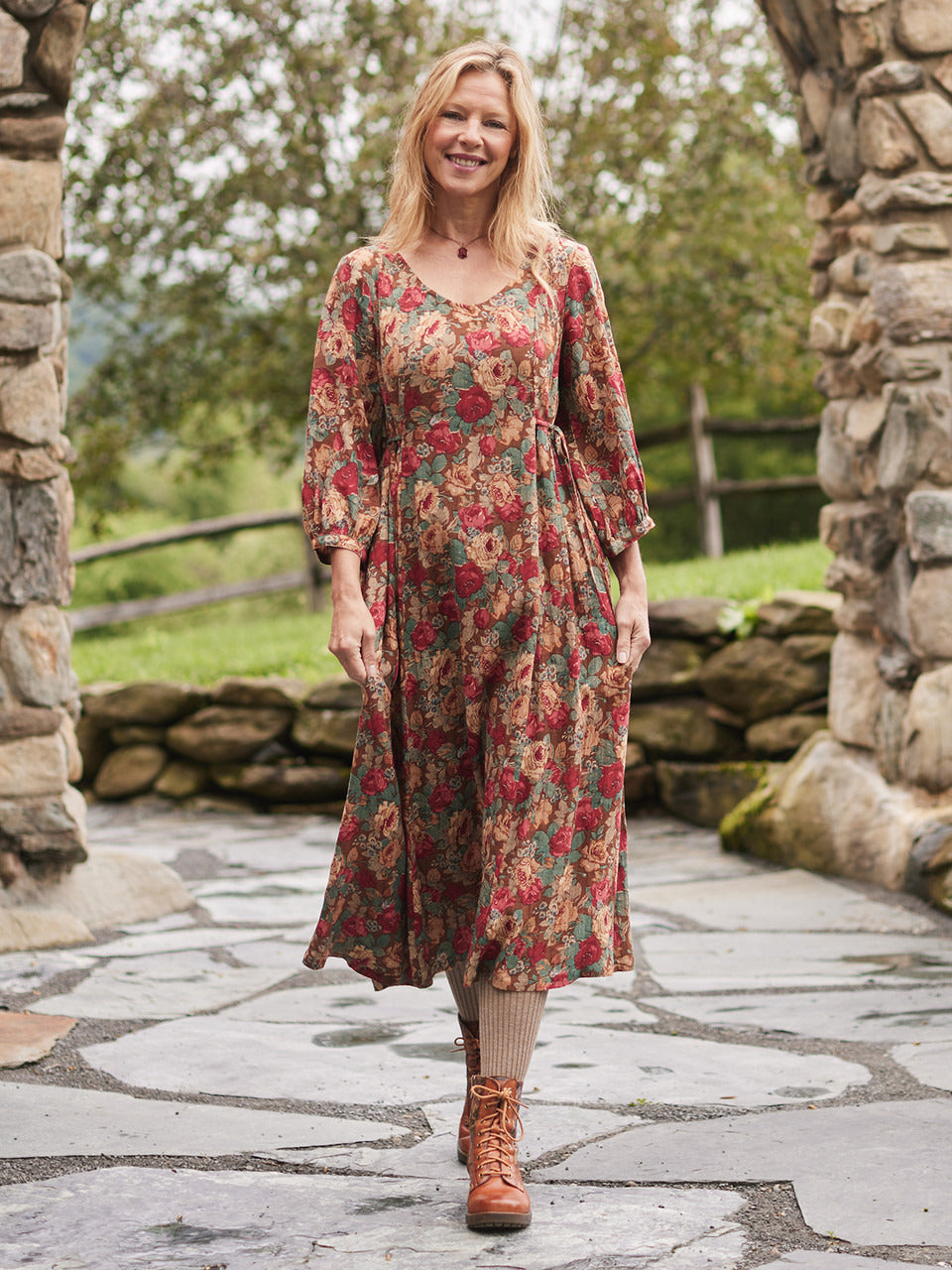 April Cornell Beauty Rose Mori Dress
