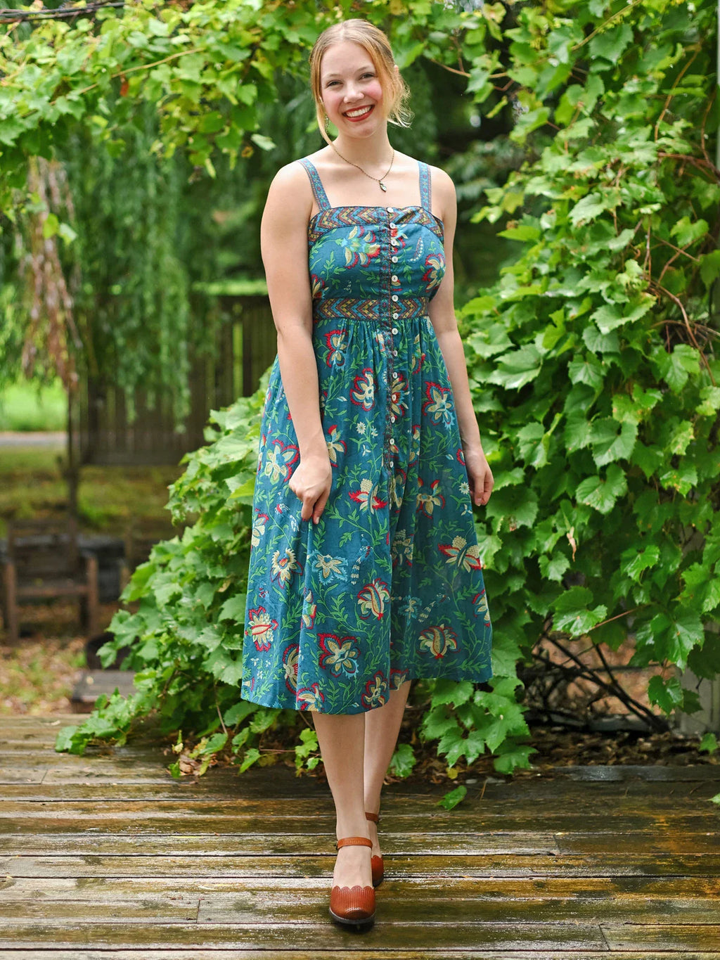 April Cornell Tatiana Sundress - Dark Teal