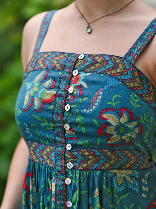 April Cornell Tatiana Sundress - Dark Teal