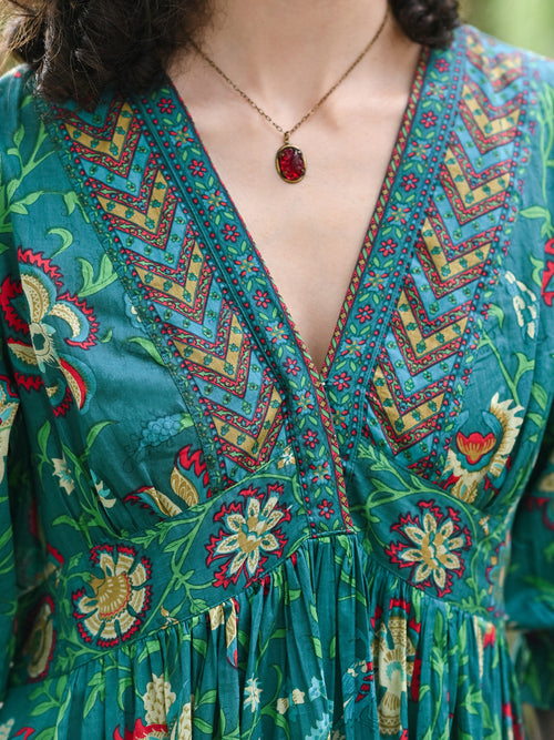 April Cornell Tatiana Dress - Dark Teal
