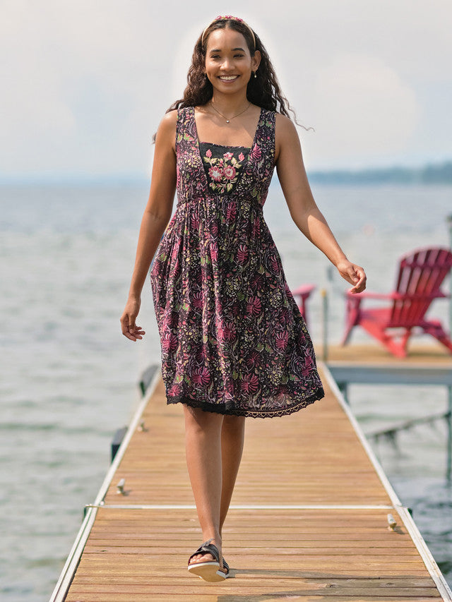 April Cornell Butterfly Vine Dress - Black