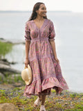 April Cornell Sunday Rose Prairie Dress - Amethyst