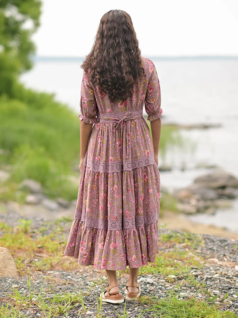 April Cornell Sunday Rose Prairie Dress - Amethyst
