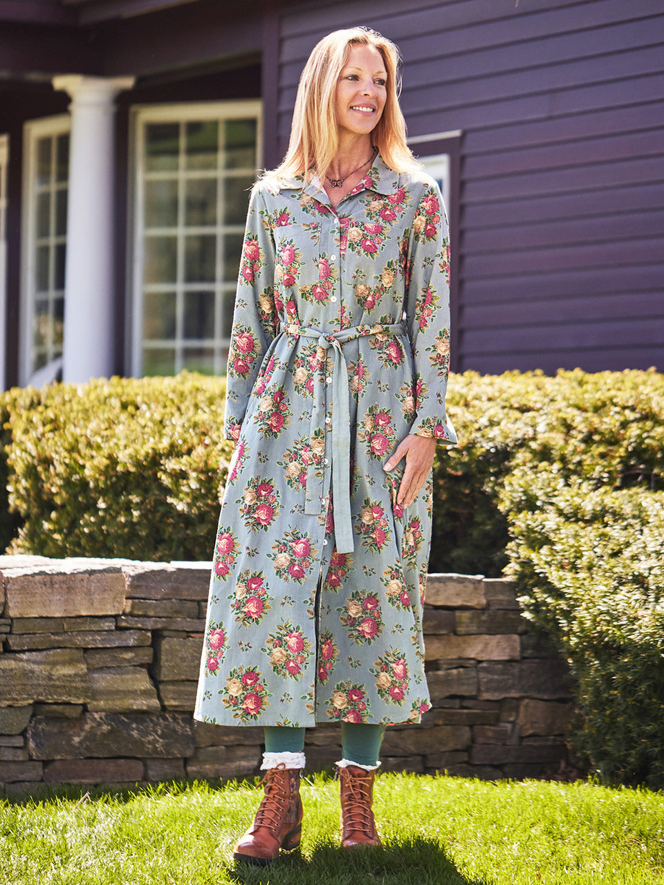 April Cornell Genevieve Corduroy Shirt Dress