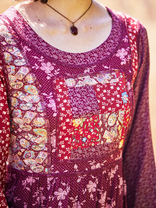 April Cornell Triple Berry Patchwork Dress