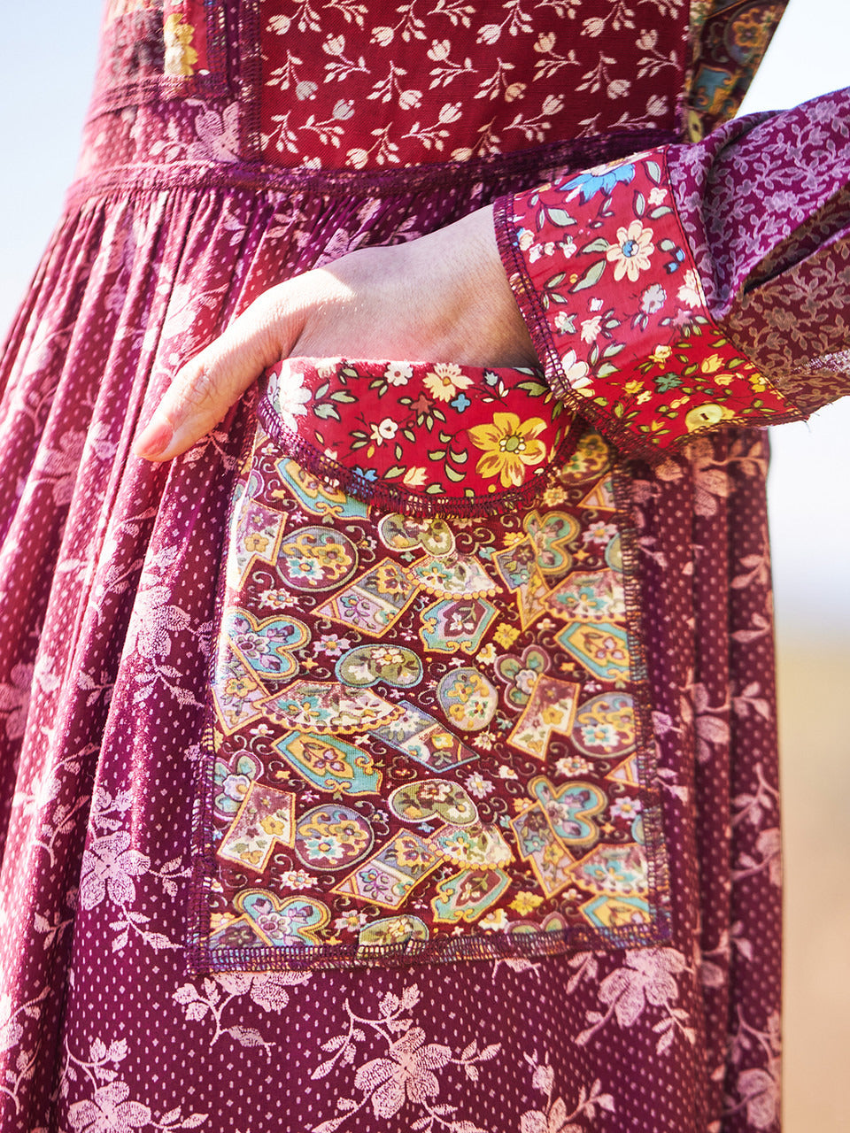 April Cornell Triple Berry Patchwork Dress