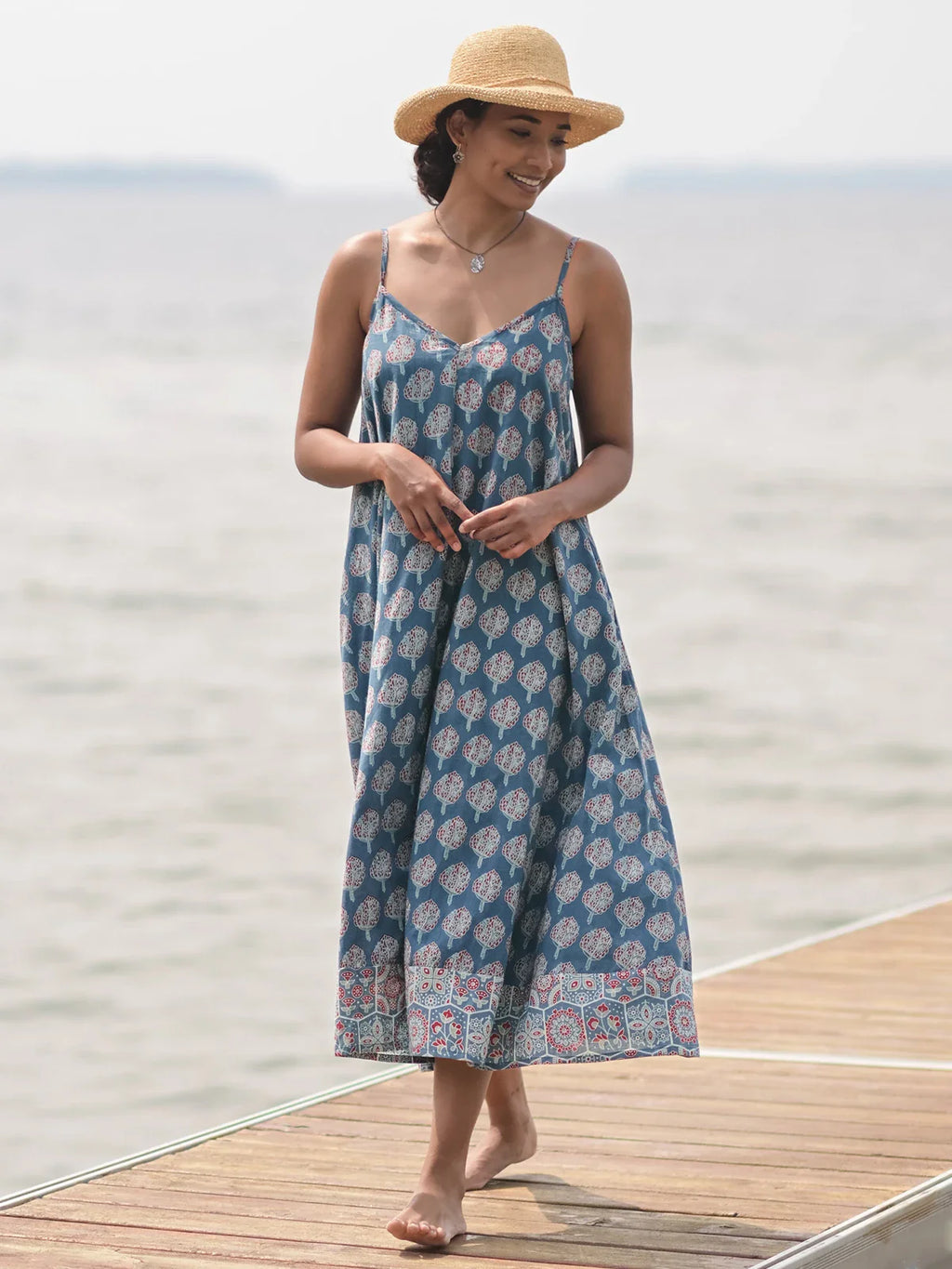 April Cornell Tree of Life Sundress - Indigo