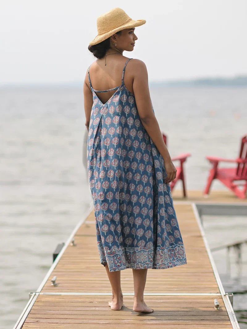 April Cornell Tree of Life Sundress - Indigo