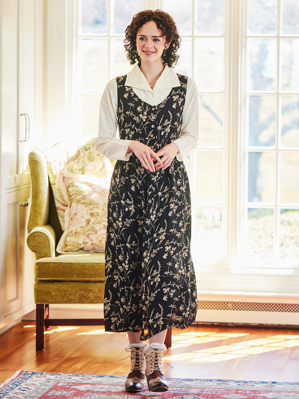 April Cornell Fall Clover Pinafore Dress