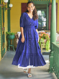 April Cornell Countryside Prairie Dress - Marine Blue