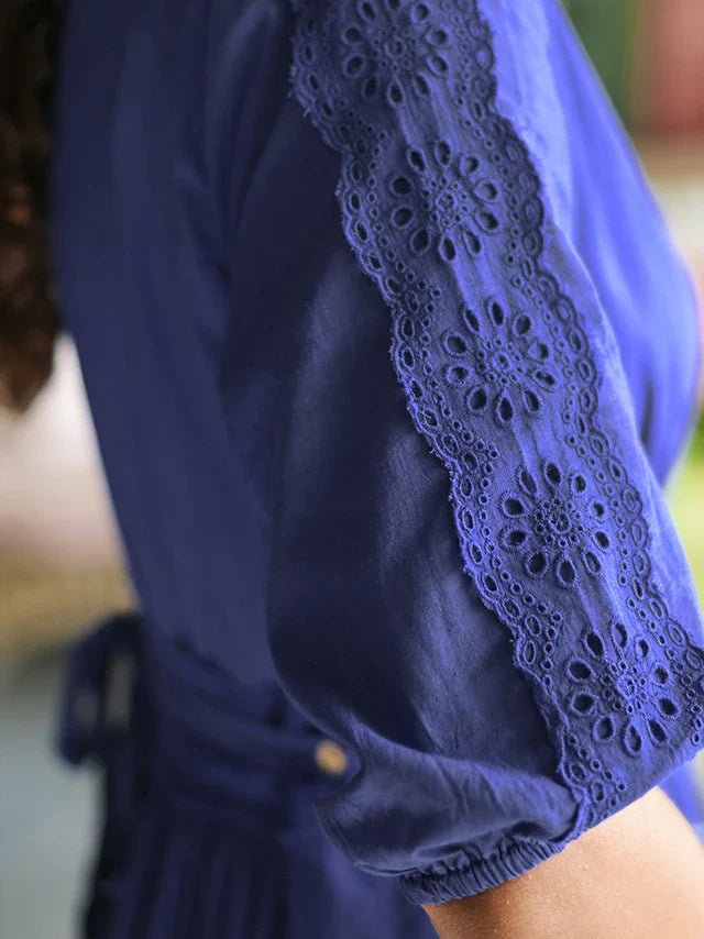 April Cornell Countryside Prairie Dress - Marine Blue